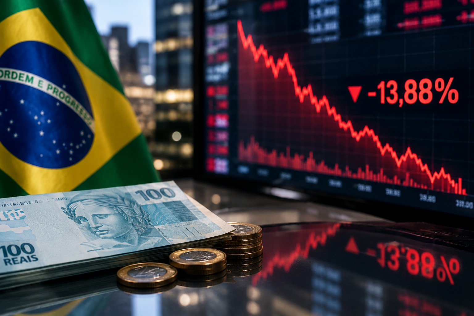 Bolsa de Brasil se desploma un 13.88 % tras la reelección de Lula y el dólar registra su mayor alza desde 1999